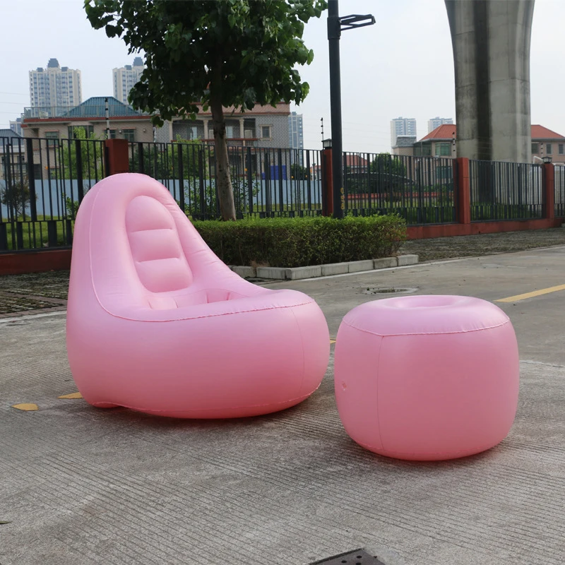Inflatable Lounges Chair with Ottoman Blow Up Chaise Lounges Air