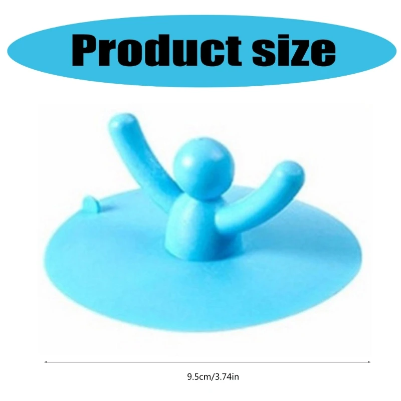 Waterproof Silicone Sink Plug Human Sink Drain Stopper Hair Stopper Bathtub Drainage Flat Suction Cover