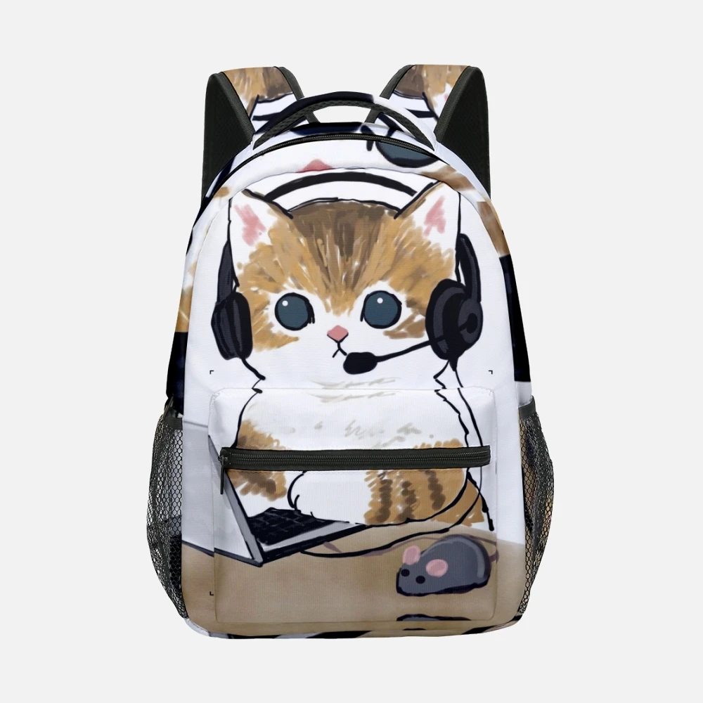 

Водонепроницаемый рюкзак из ткани Оксфорд, с 3D-принтом кота