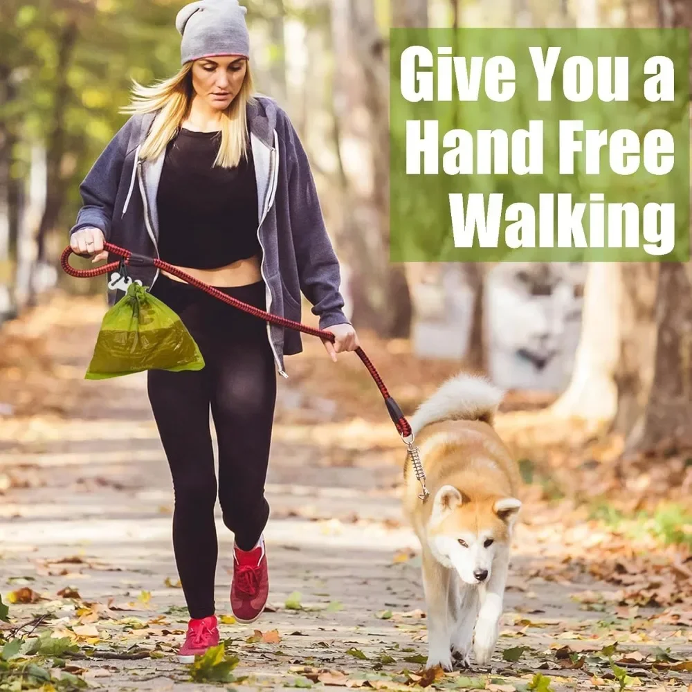 Dog Poop Bag Holder for Leash Dog Waste Bag Carrier Hand Free Walking Accessory Leash Attachment for Dog Poop Bag Dispenser, Dur