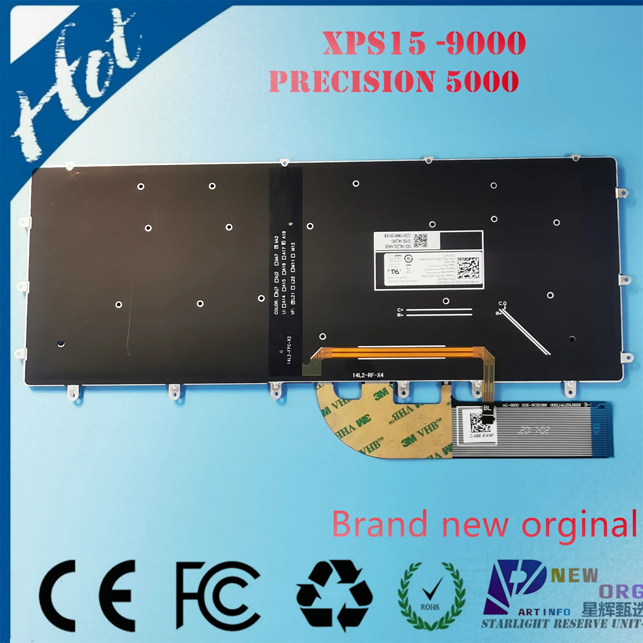Teclado Retroiluminado do Portátil para Dell Xps15 9550 9560 9570 7590 Precisão 5510 5520 5530 5540 P56f - Imagem 4
