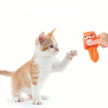 Cartoon fox shaped cat toy cute little raccoon squirrel nibbling toy creative cat mint cat pillow 3