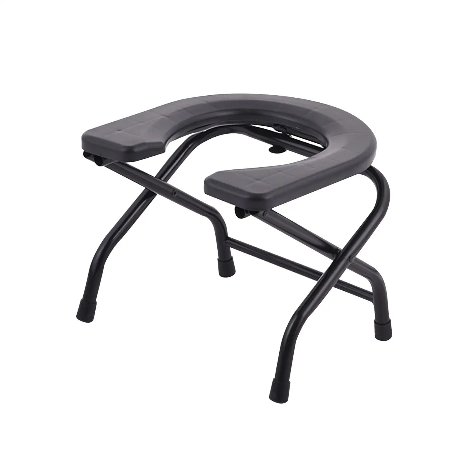 Folding Toilet Seat for Seniors - Squat Design with Stainless Steel Frame for Bathroom Use