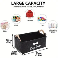 1pc Felt Pet Toy Box, Dog Toy Box, Storage Basket Chest Organizer For Organizing Pet Toys, Blankets, Leashes And Food 2