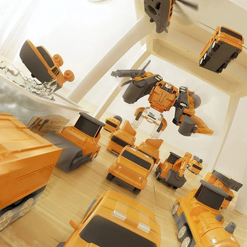 Children's Magnetic AssemblyToy Car, Engineering Car, Boys' Block Assembly Toy, Boys' Block Assembly Toy, Deformation Robot