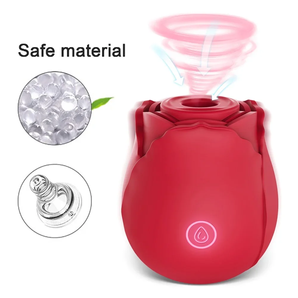 Sex Toys: Red Rose Toy Simulation Vibrator for Women Powerful Sucking Vibrators 9 Mode G Spots Vaginal Clitoral Massager Nipple Sexy Toy