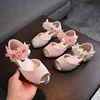 Summer New Style Children's Sandals Girls Fashion Rhinestone Flower Princess Shoes Little Girls Soft Soled Dance Shoes Girls 3
