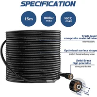 High Pressure Pipe Cleaning Hose Drain Cleaner Pipe for Karcher K2-K7/HD/HDS Universal Pipe Sewer Cleaning Set Rotating Nozzles 2
