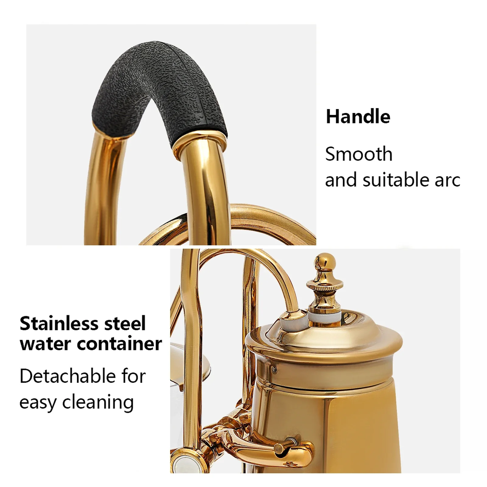 400ml Retro Gold Siphon Kaffeemaschinen-Set Vakuum-Siphon Kaffeebrüher Manueller Kaffeekocher für Zuhause Café Bar Kaffee- und Teezubereitung – Detail 2