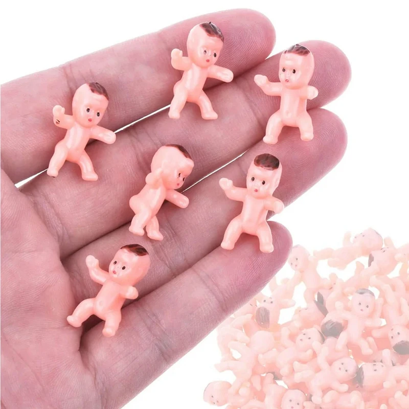 100PCS Mini Plastic Babies Tiny Plastic Babies Small Baby King Cake For Ice Cubes Baby Shower Game