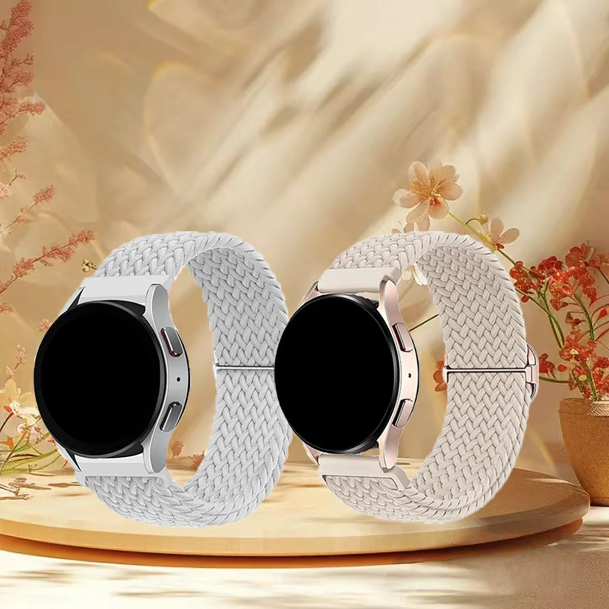 2 Pcs Nylon Braided Loop Bracelets Wristband