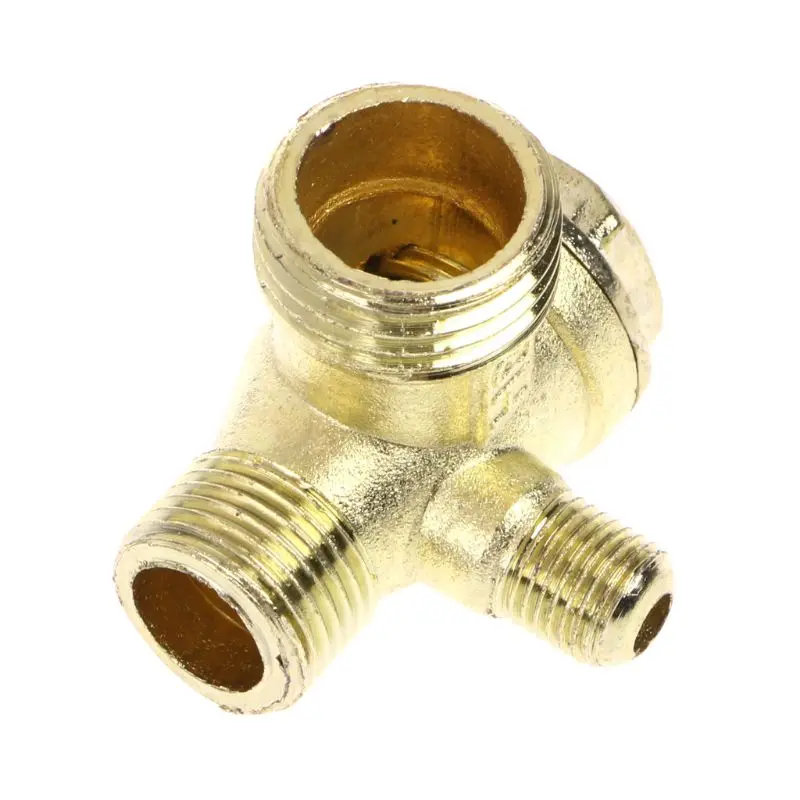 

Male Thread 3 Way Metal Air Compressor Check for VALVE Gold Tone