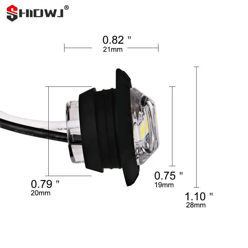 24V 3/4 Rotondo LED Indicatore Laterale Posteriore Proiettile Luce di Indicatore per Camion Camper Auto Bus Rimorchio Van Caravan Barca Impermeabile Verde Confezione da 10 Pezzi