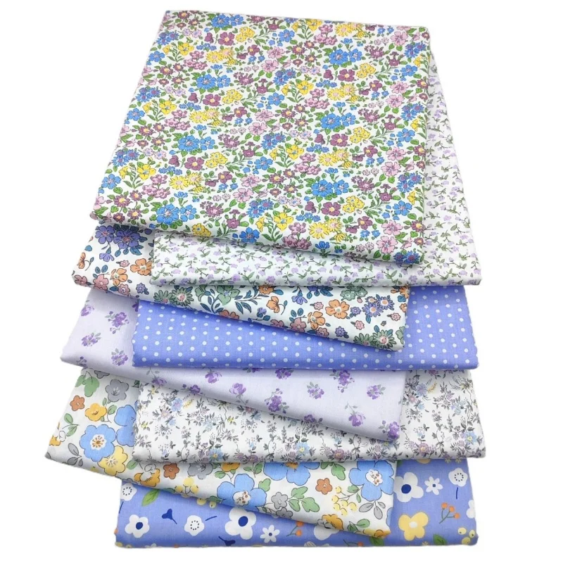 Cotton Patchwork Fabric Rose Print Squares - 25x25cm Quilting Twill for DIY Sewing and Crafts