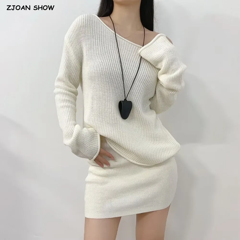 Korean Lace Edge Off-Shoulder Jumper Sweater