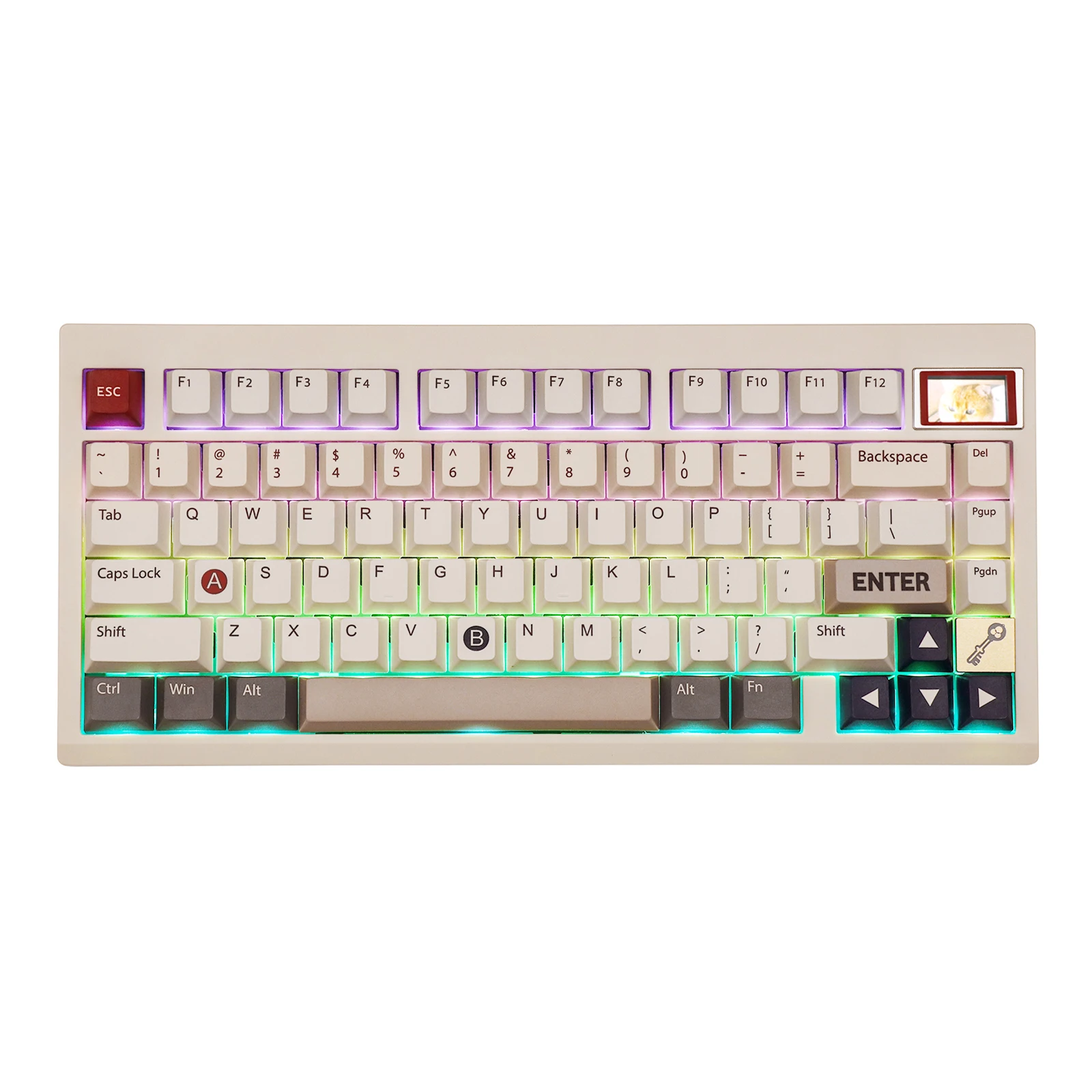 ワイヤレスゲーミングキーボードEPOMAKER-TH80 pro V2,rgbスクリーン 