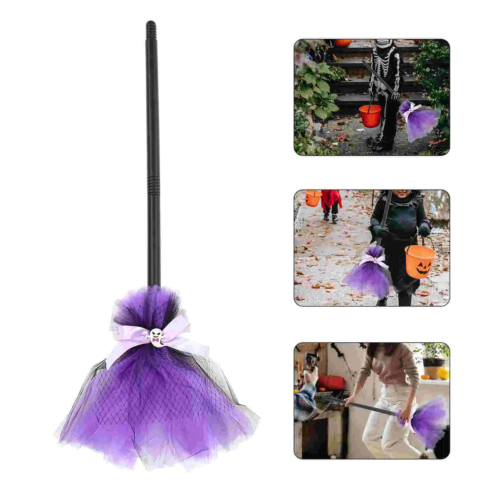 Escoba De Bruja Para Disfraz - Decoración Halloween, Cosplay, Casa Encantada (89cm, Colores)