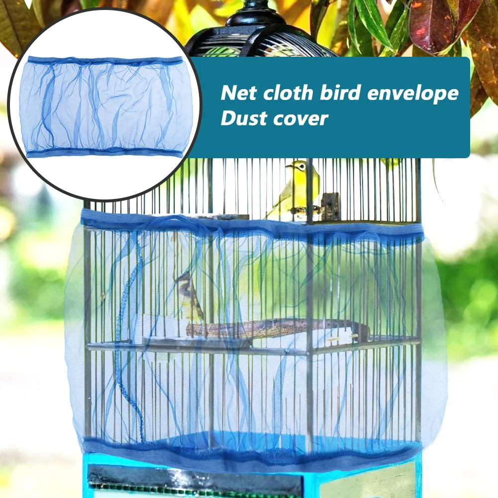 Nylon Mesh Receptor Seed Bird Parrot Cover Soft Easy Cleaning Nylon Airy Fabric Mesh Bird Cage Cover Catcher Supplies bird cage cover