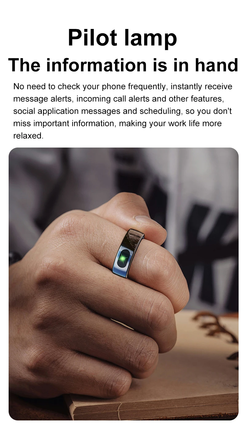 New R08 Smart Ring With Charging Case Smart Touch Screen Health Monitor Sports Fitness Tracker IP68 5ATM Waterproof Smart Ring