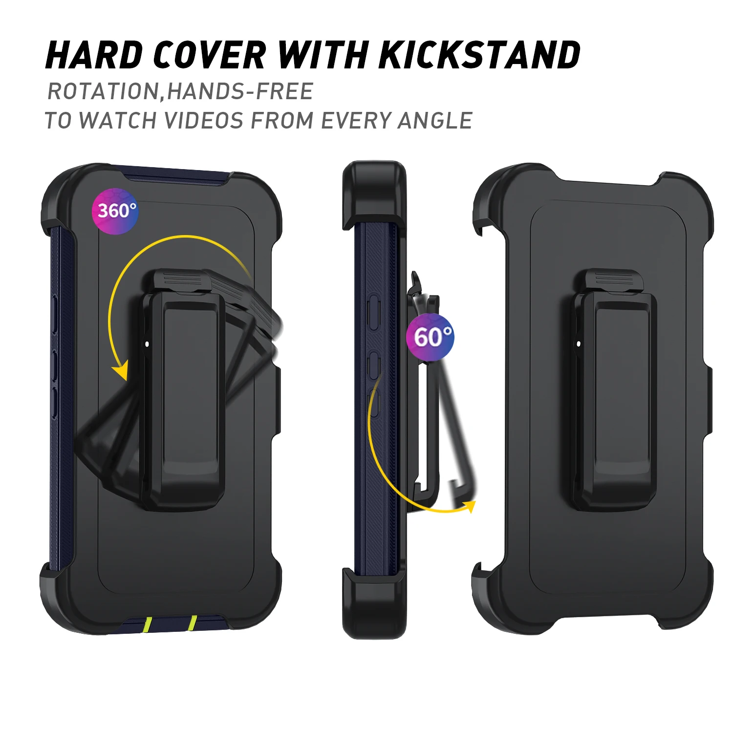 Heavy Duty Dustproof Rugged Armor Shockproof Phone Case with Camera Protection