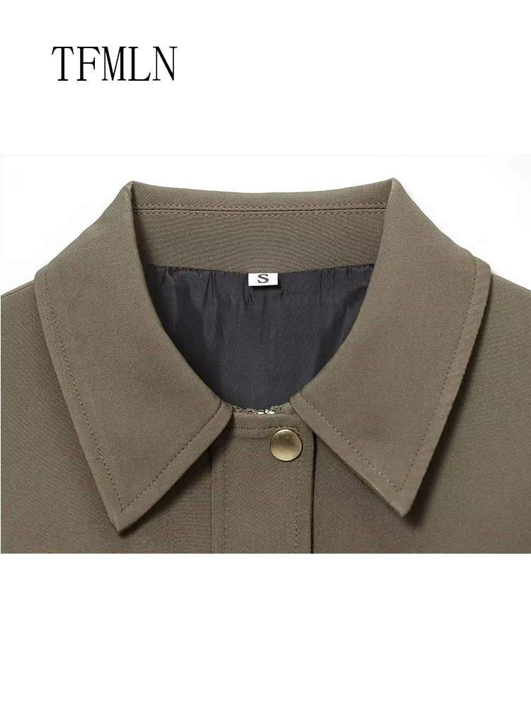 Oversize Women Bomber Jackets 2026 Spring Autumn Fashion Chic Lapel Loose Pleated Coats Vintage High Street Pockets Outwear