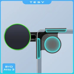 for  BYD Atto 3 HAN TANG Accessories Foldaway Car Phone Mount Holder 15W Magnetic Magsafe Macsafe Wireless Charger