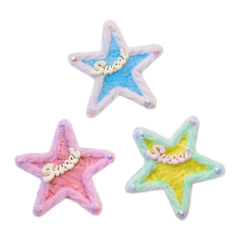 harajuku hollow star pentagram love heart hair claws sweet cool charm trend hair clip for women aesthetics y2k hair accessories Internet Celebrity Plush Star Side Hairpin for Woman Cute Sweet Style Charm Hair Clip Aesthetics Y2k Hair Accessories