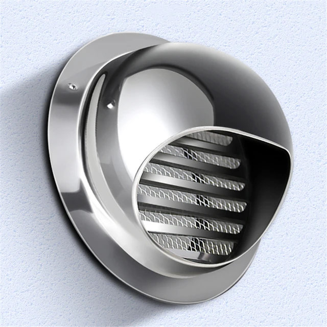 Outdoor Stainless Steel Hood Wall Vent Cover Rain Hood Flue Wind Hood  Exhaust Grid Insect-Proof