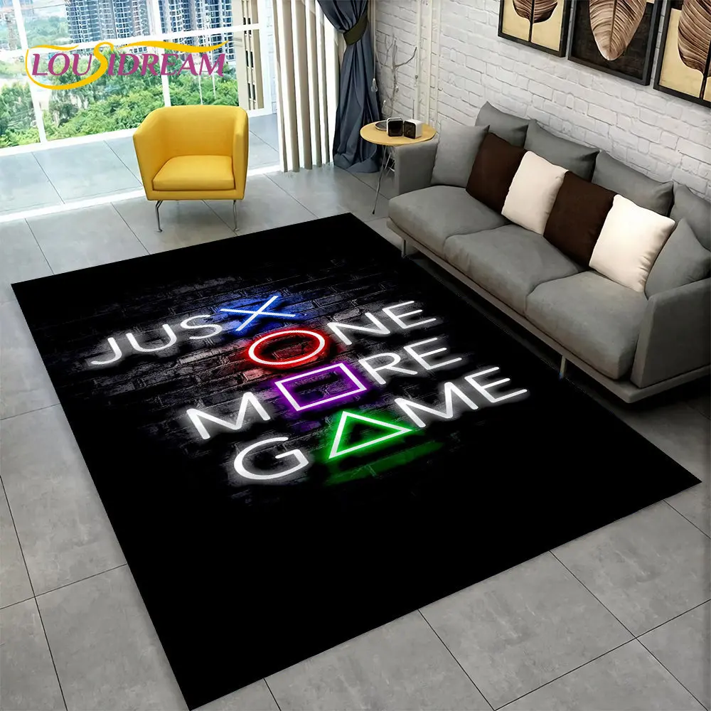 

3D Cartoon Game Gamer Gamepad Area Rug Large,Carpet Rug for Living Room Kids Bedroom Sofa Doormat Decor,Child Non-slip Floor Mat