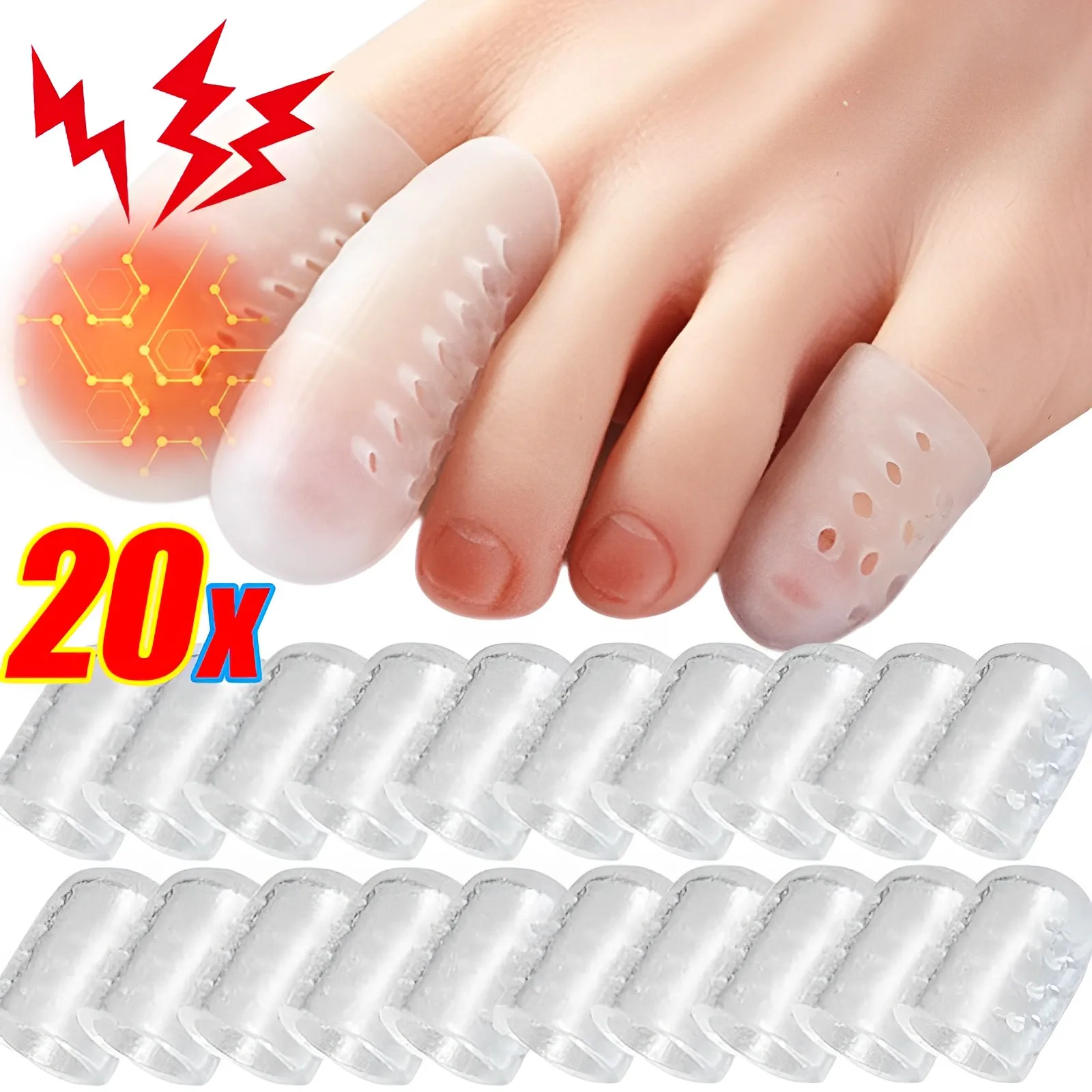 120pcsToeProtectorSoftSiliconeBreathableFootCornsBlistersToe