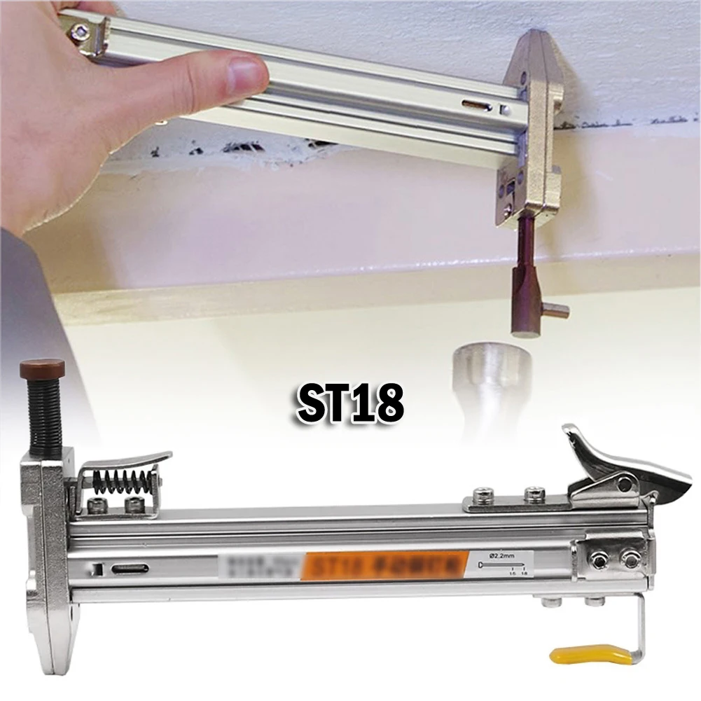 Steel Nail Gun Manual Nailer For Flooring Nails ST18 Semi-Automatic Straight Nailing Woodworking Tools 1000pcs t shape u shape door shape staples cost effective nails for furniture upholstery manual staple gun household hand tools