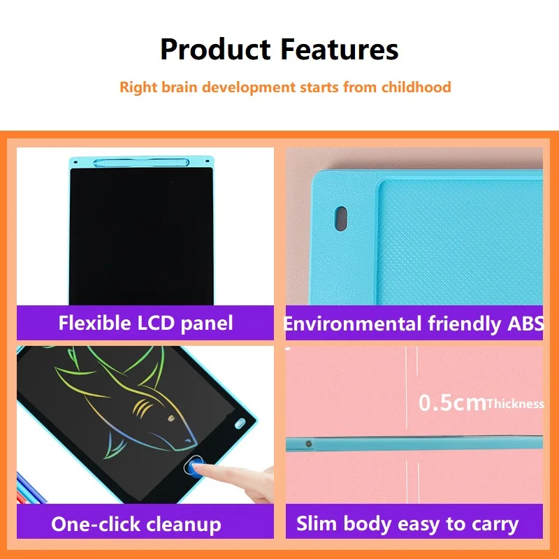 تابلت رسم مقاس 12 بوصة للأطفال الصغار، تابلت LCD ل...