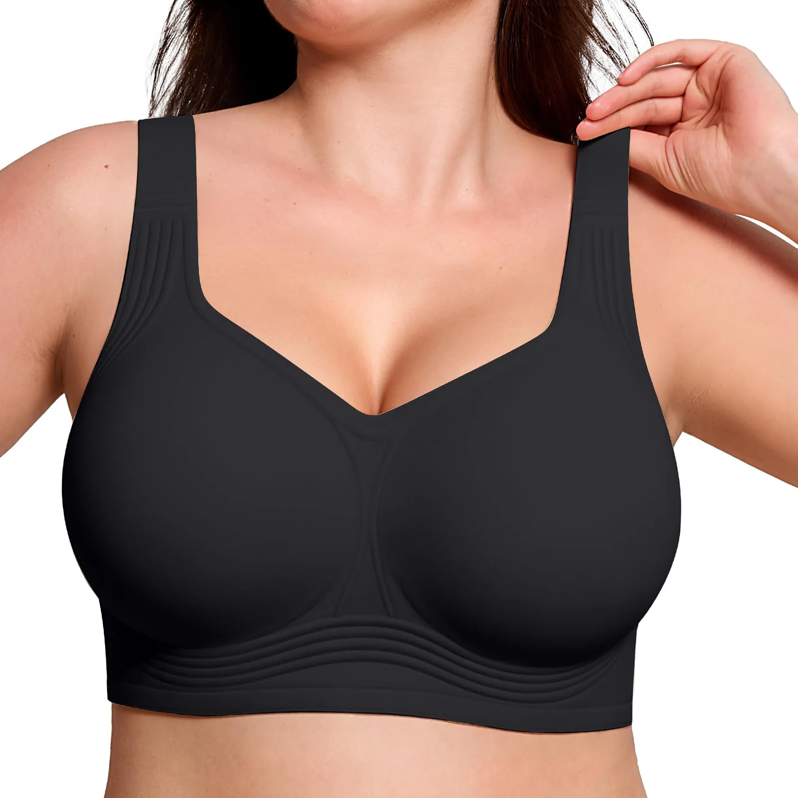Plus Size Push Up Jelly Bra Seamless No Underwire Bras Full Coverage Brassiere Hide Back Fat Tshirt Bras Comfort Daily Bralette