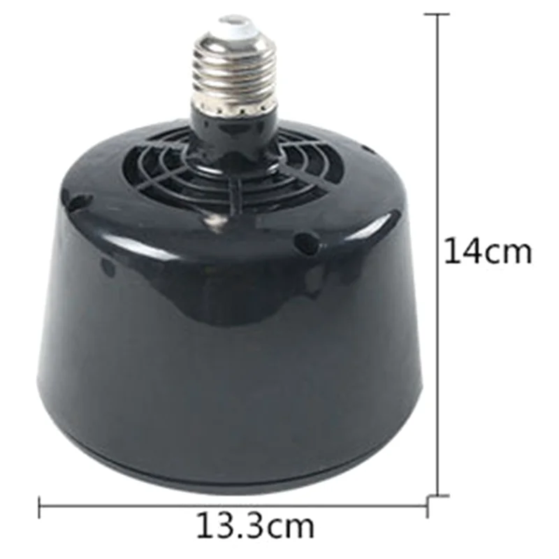 1 Piece Heating Lamp Warm Air Lamp Reptile Insulation Smart Constant Temperature For Pets Brooding (Black)