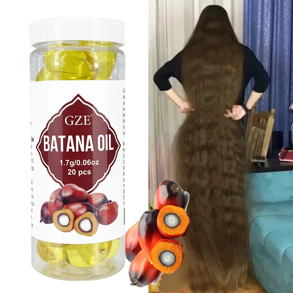 Hair Batana Oil Capsule Cold Pressed Unrefined Oil Hair Strengthens Dry Damaged Thin Hair 20 Capsules Vitamin