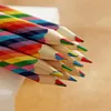 4pcs/set Kawaii 4 Color Concentric Rainbow Pencil Crayons Colored Pencil Set Art School Supplies for Painting Graffiti Drawing 1