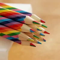 4pcs/set Kawaii 4 Color Concentric Rainbow Pencil Crayons Colored Pencil Set Art School Supplies for Painting Graffiti Drawing 1