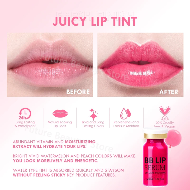 Korea 5ml BB Lip Serum BB Cream Glow Ampoule Starter Kit Brightening Moisturizing Lipstick Serum Kit Lip Gloss Pigment Skin Care 4