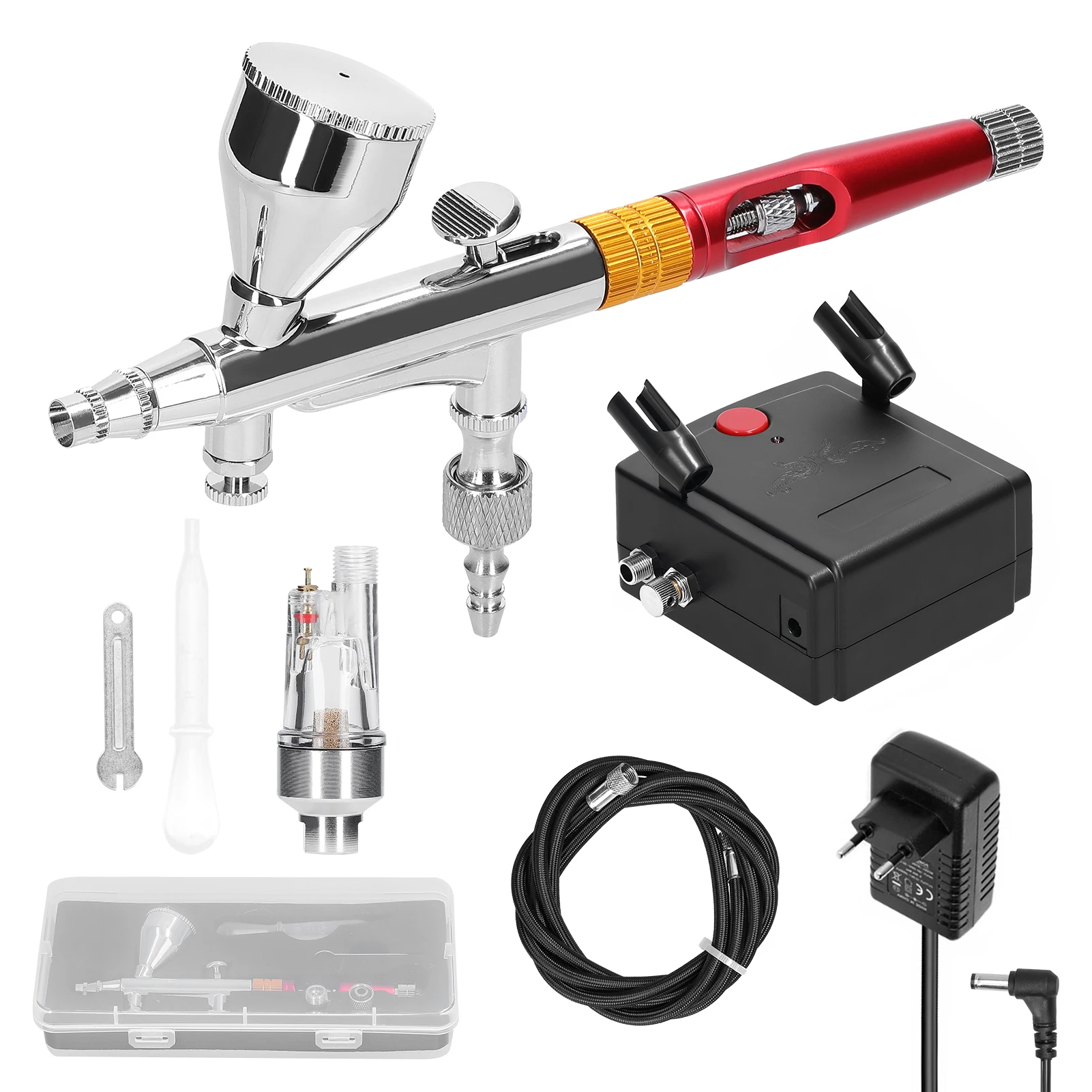 Multi-purpose Professional 0.3mm Airbrush Air Compressor Kit 20