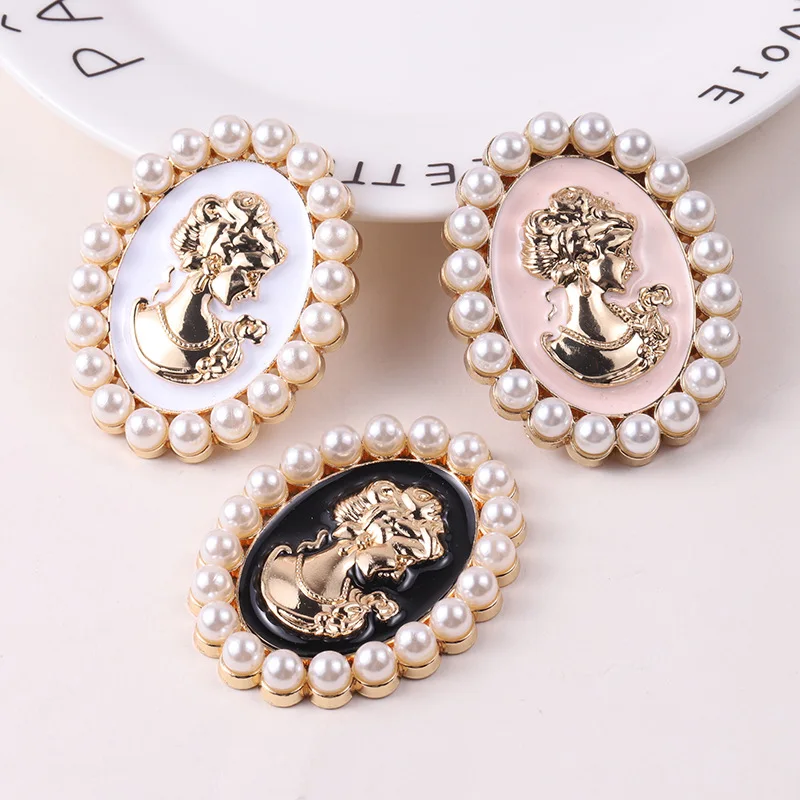 Oval Beauty Head Button For Craft Sewing Flatback DIY Handmade Buttons