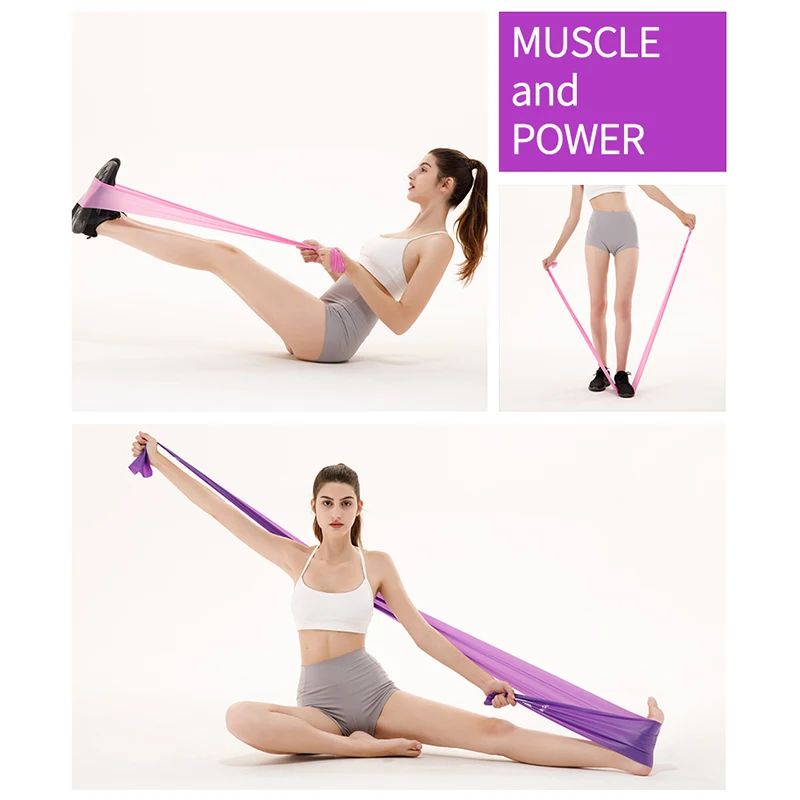 Bandes de résistance en Latex de gymnastique, 5 pièces, avec Instructions d'exercice pour le renforcement musculaire et le Yoga