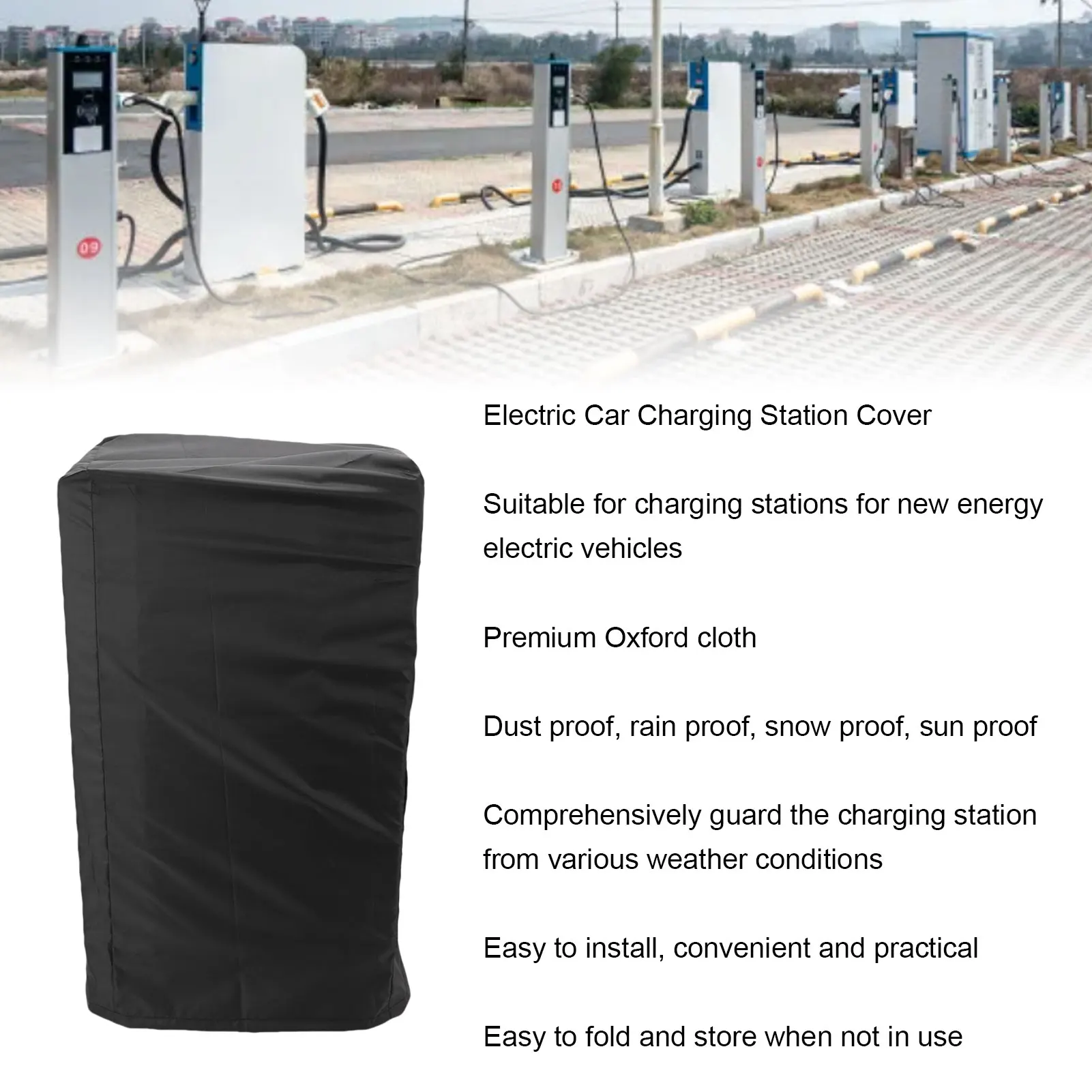 Durable Outdoor Electric Car Charger Cover - Weatherproof Oxford Fabric Protection Against Dust, Rain, and Snow