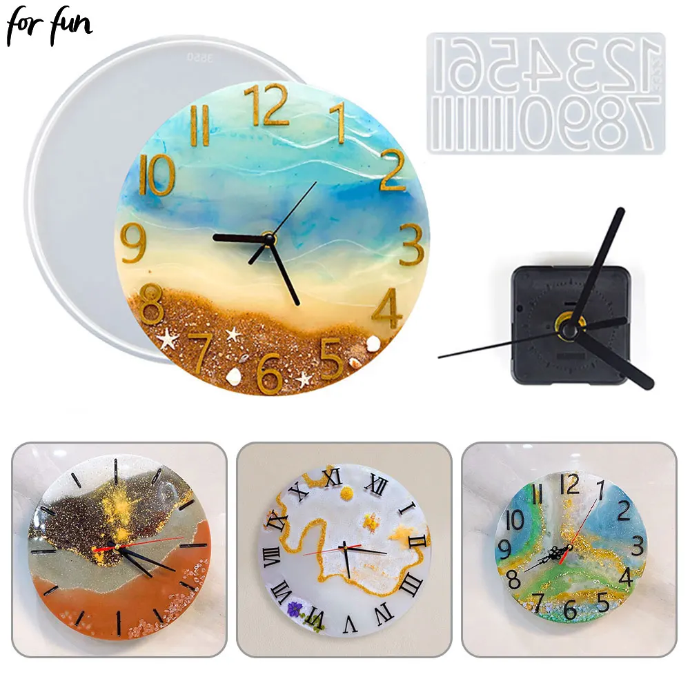 Large Clock Resin Mold Giant Roman Numerals Clock Silicone Mold With - View #9
