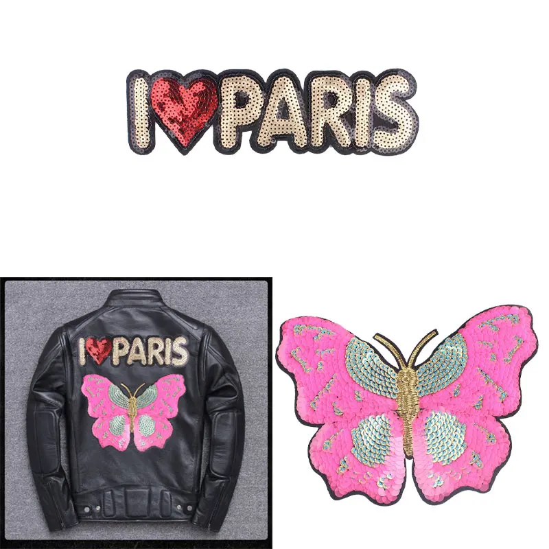 Sequin Patches And Appliques Badges On Backpack Sewing Embroidery On Clothes Stickers Patches