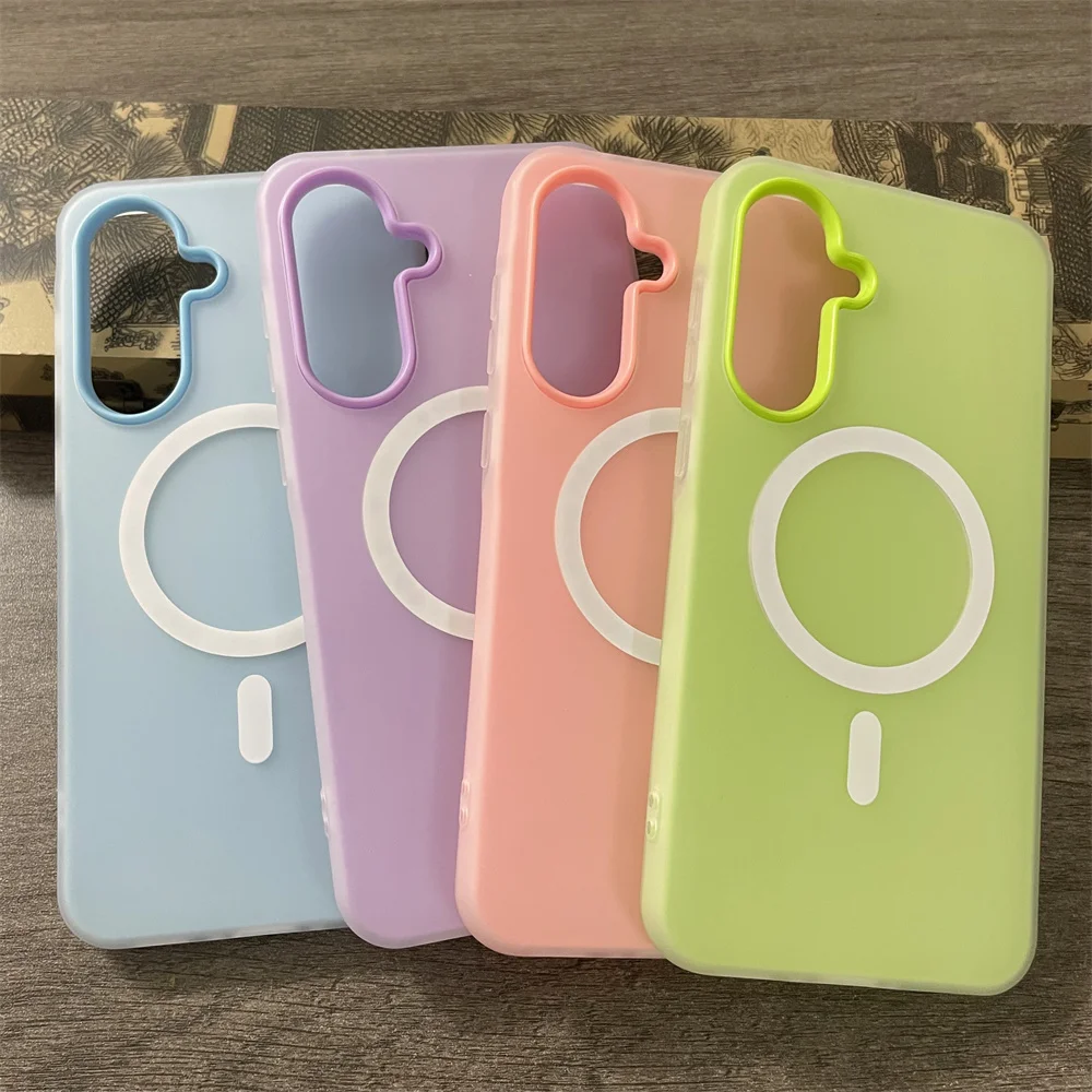 Vibrant Candy Color Magnetic Matte Phone Case - 2-in-1 Design