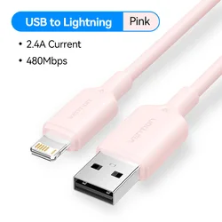 Vention Premium Lightning Cable - USB C to Lightning 2.4A Fast Charging Cord - 1m (Pinke)