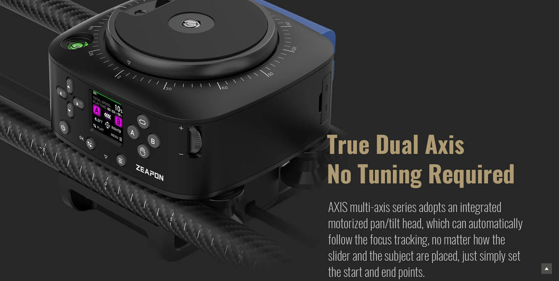 Zeapon AXIS 80Pro 100Pro 120Pro Multi-axis Motorized Slider Carbon Fiber Camera