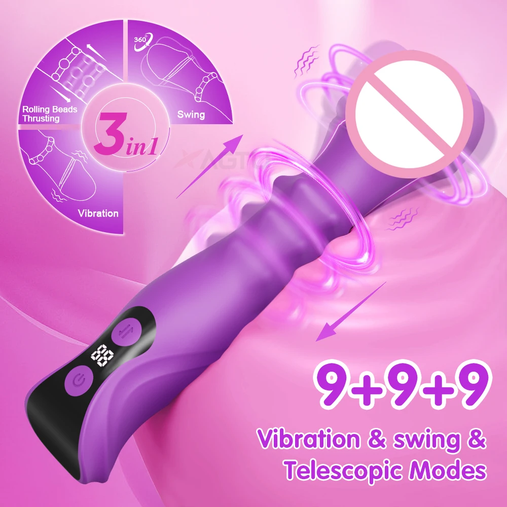 Rabbit Vibrator Mit Teleskop-stoßfunktion Für Damen_voghion.com