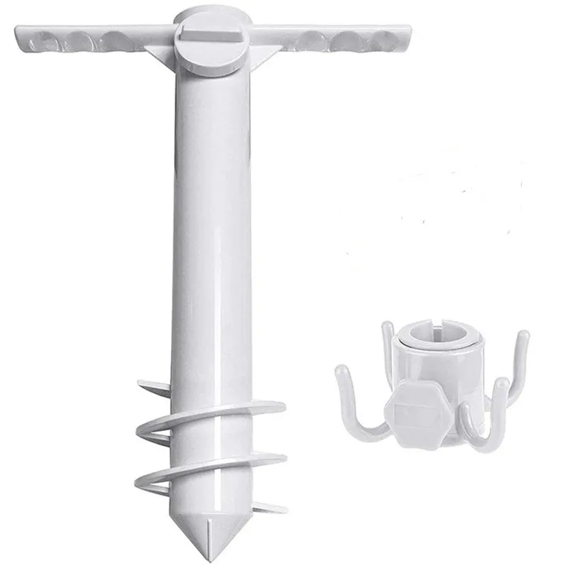 Sun Umbrella Base Plastic Ground Insert with Four-corner Hook Beach Umbrella Sand Anchor Frame Accessories
