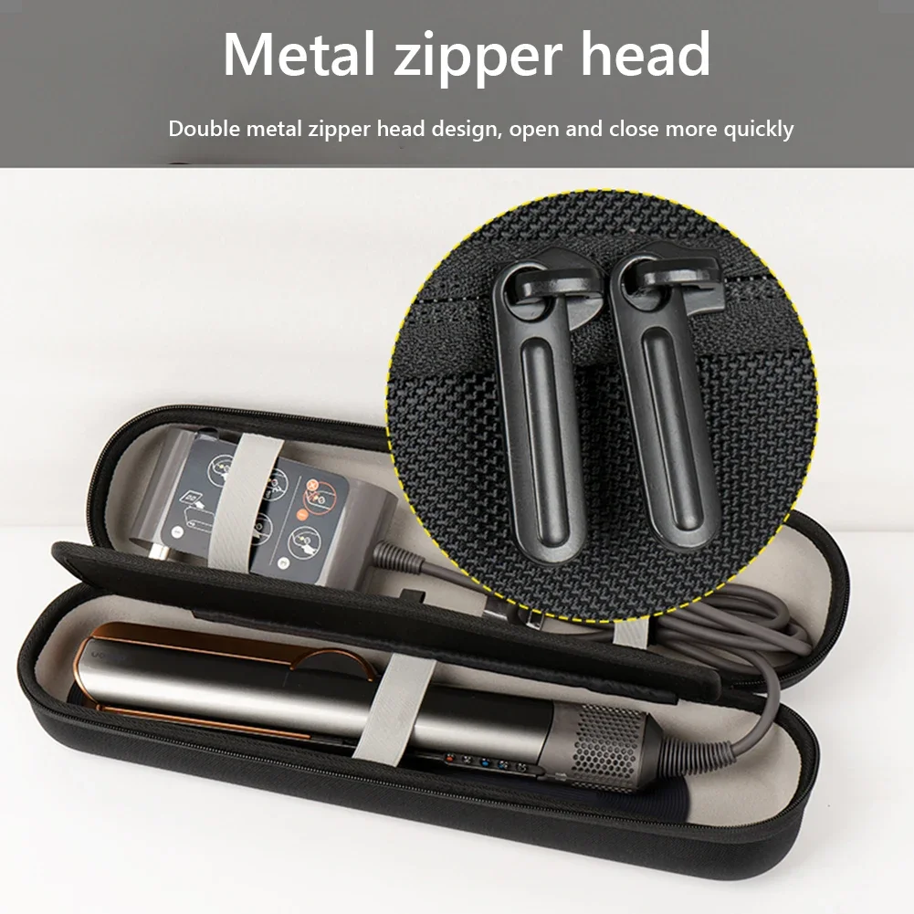 EVA Hard Carrying Case Shockproof Hardshell Case Anti-Scratch Zipper Bags Dust-Proof for Dyson Airstrait HT01 Hair Straightener